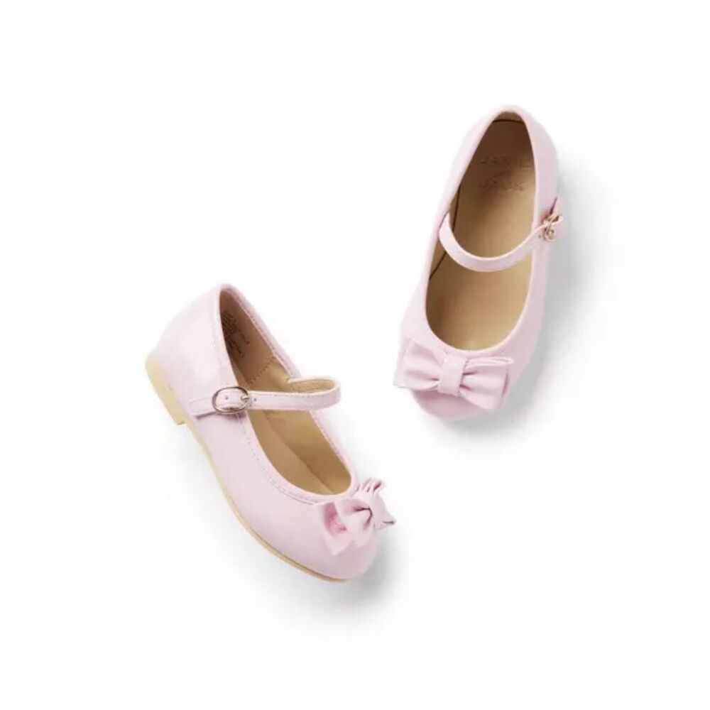 Janie & Jack Patent Bow Ballet Flat in Cotton Candy Pink Size 5 - Picture 1 of 5